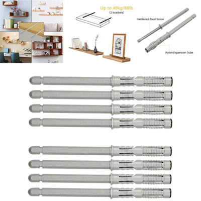8Pcs 100mm Concealed Floating Shelf Hidden Mount Brackets from B&Q