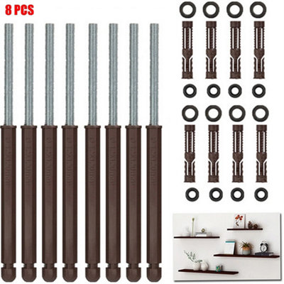 8Pcs 120mm Concealed Floating Shelf Hidden Support Brackets from B&Q