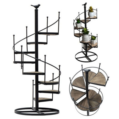  - 8 Tiers Spiral Staircase Plant Stand Metal Flower Pot