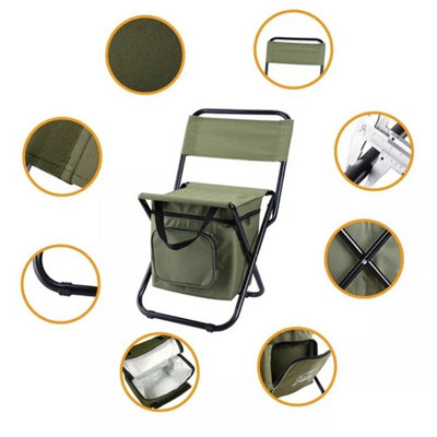  - Folding Fishing Stools For Adult Camping Portable With Insulated Picnic Cooler