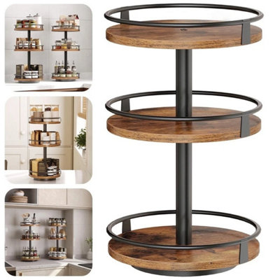 - 3-Tier Lazy Susan Organizer Rotating Kitchen Rack Spice Rack Organizer For Cabin
