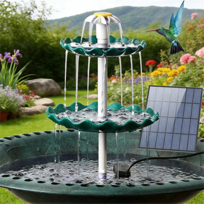3.5W 3 Tier Solar Fountain Pump Bird Bath Garden from B&Q
