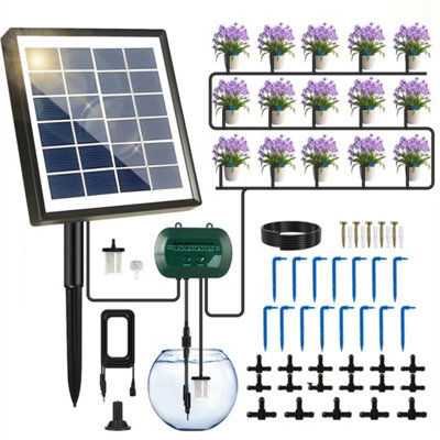 50Ft Solar Drip Irrigation Kit Automatic Watering Timer from B&Q