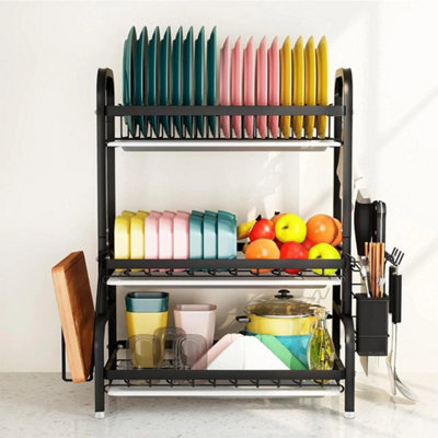  - 3 Tier Kitchen Sink Dish Drainer Rack With Drip Tray