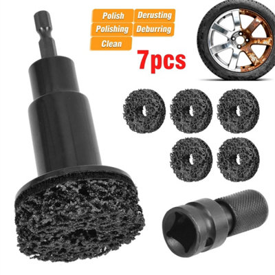 7Pcs Wheel Hub Resurfacing Cleaner Kit Rust Removal Tool from B&Q