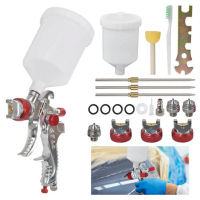Hvlp Gravity Feed Spray Gun Kit 3 Nozzles 600Cc from B&Q