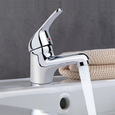  - Chrome Solid Brass Bathroom Basin Mono Mixer Tap Sink Faucet