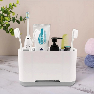  - 5 Compartments Plastic Makeup Desk Organiser Cosmetic Storage Box Uk