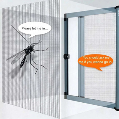  - Window Net Mesh Screen Fly Insect Mosquito Moth Insect Screen Netting Grey 1M