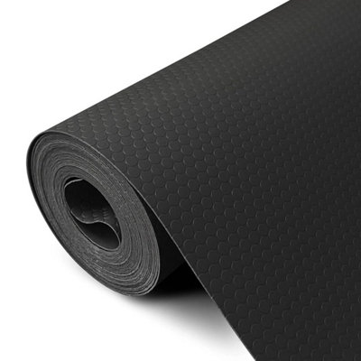  - 5M Non Slip Draw Mat Shelf Liner Cabinet Storage Pad Kitchen Cupboard Drawer Mat Black 45X500Cm