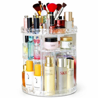 Rotating Makeup Organiser 360 Plastics Cosmetic Storage Jewellery Box Acrylic from B&Q