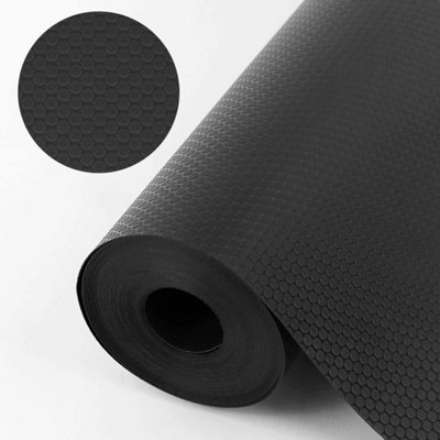  - Bulk Roll Waterproof Drawer Shelf Liner Mat Flexible Non-Slip Black B 60X600Cm