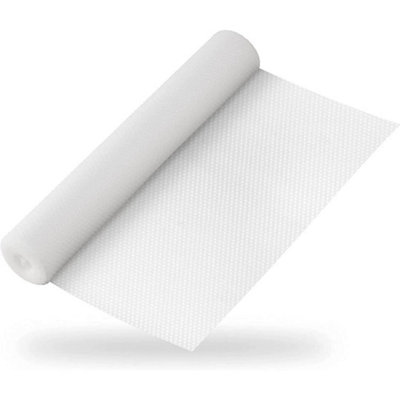  - Drawer Shelf Liner Mat Roll Grip Kitchen Cupboard Wardrobe 45 Cm X 5 M White