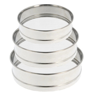 3-Piece Fine Flour Sieve Set Metal Wire Mesh Sifter from B&Q