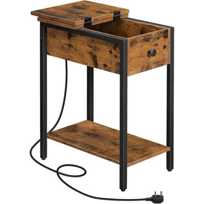  - Narrow Bedside Table W/ Charging Station