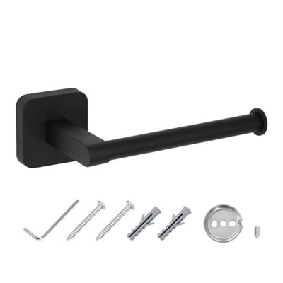 143mm Black Wall Mounted Toilet Paper Holder Tissue Holder Rustproof from B&Q
