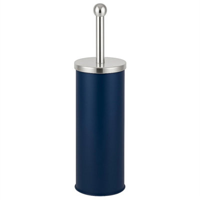  - Bathroom Toilet Brush And Holder Matt Blue Stainless Steel Dense Firm Bristles