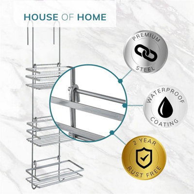 Shower Caddy 3 Tier Bathroom Storage Organiser Hanging Tidy Rack Basket Bath from B&Q
