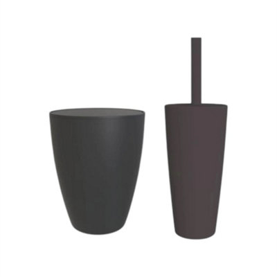  - Toilet Brush With Holder & 12L Swing Lid Bin Bathroom Cleaning Set