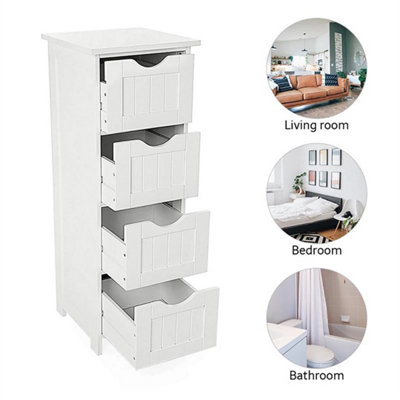 4 Drawer -Bathroom Wood Cabinet Storage Free Standing from B&Q