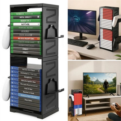 Game Storage Tower Stand Holds 24 Discs For Ps5 Ps4 Xbox from B&Q