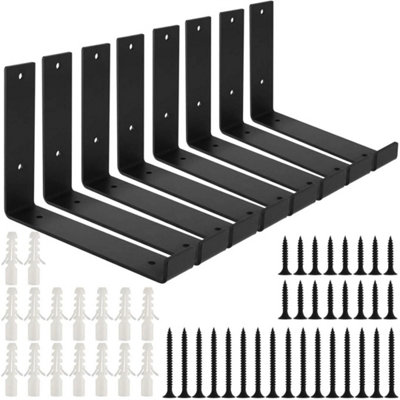 8Pack Rustic Shelf Brackets Scaffold Board Industrial Solid Steel from B&Q