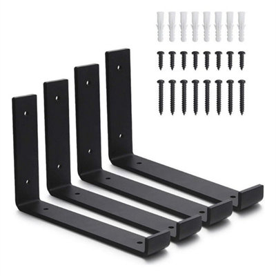 4Pack Rustic Shelf Brackets Scaffold Board Industrial Solid Steel from B&Q