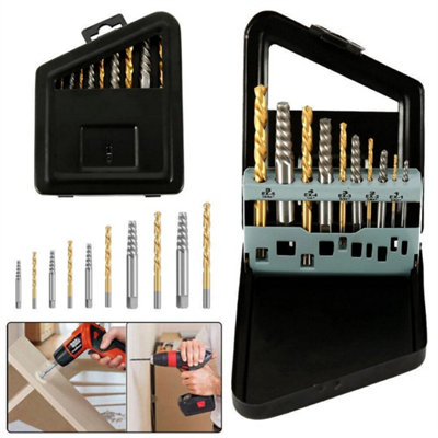 10Pcs Left Hand Drill Bit Broken Bolt Damaged Screw Extractor Case from B&Q