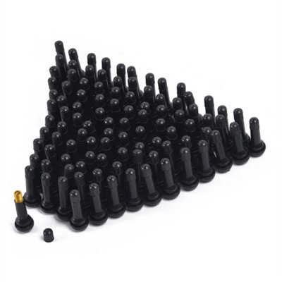 100Pcs Tr414 Tubeless Tyre Rubber Snap-In Valve Stems from B&Q