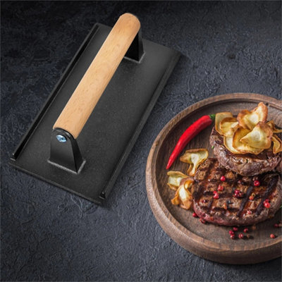 Cast Iron Steak & Burger Press Heavy Duty Bbq Uk from B&Q