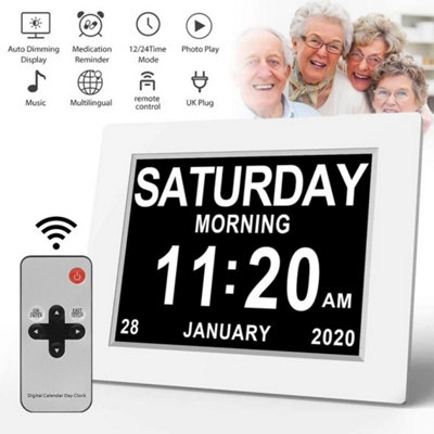 Radio Controlled Large Lcd Wall Clock For Dementia Alzheimer Patients