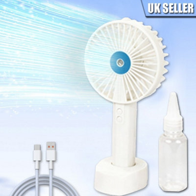 Portable Rechargeable Mist Spray Handheld Desk Fan from B&Q