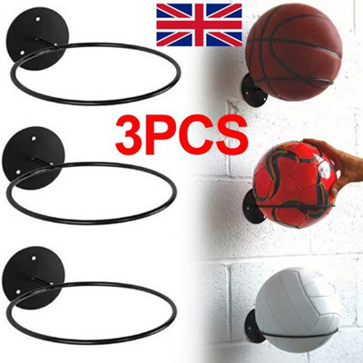  - 3Pcs Wall Mounted Football Basketball Storage Rack