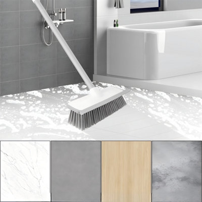 2-In-1 Long Handle Floor Scrub Brush Squeegee Cleaning from B&Q