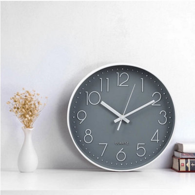  - 12" Wall Clock Silent Non Ticking Clock For Living Room Bedroom Kitchen Office