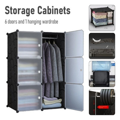Wardrobe Portable Closet Wardrobe Clothes Storage Organizer Rail Shelves from B&Q