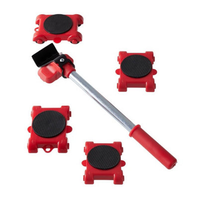  - 5Pcs Set Heavy Duty Furniture Movers Shifter Lifter Slider Wheels Moving Kit