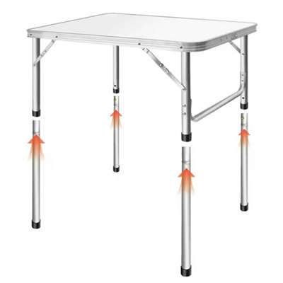 White Foldable 2Ft Picnic Table Portable Outdoor Camping Folding Desk from B&Q