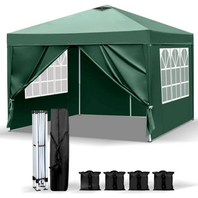  - 3X3M Pop Up Gazebo Marquee Outdoor Garden Canopy Tent W/sides&sandbags&bag&vents