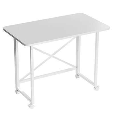 Rolling Folding Computer Desk Mobile Laptop Study Writing Workstation Table from B&Q
