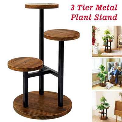  - 3 Tier Plant Stand Metal Flower Pot Rack Garden Outdoor Shelving Display Shelf