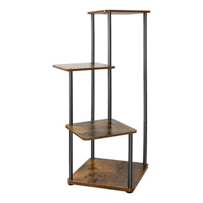  - 4 Tiers Flower Pot Plant Stand Metal Ladder Shelf Display Rack Indoor Outdoor