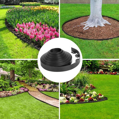  - 10M+40 Pegs  Lawn Edge Border With 40 Pegs Garden Edging For Paths Drives Flower Grass
