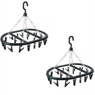 2 Pack 40 Clip Peg Dryer Sock Laundry Clothes Hanger from B&Q
