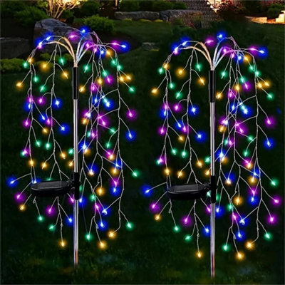 2Pcs Solar Starburst Stake Lights Outdoor Uk from B&Q