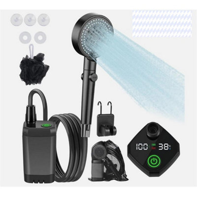 Portable Led Camping Shower Pump 6000Mah With 2M Hose from B&Q