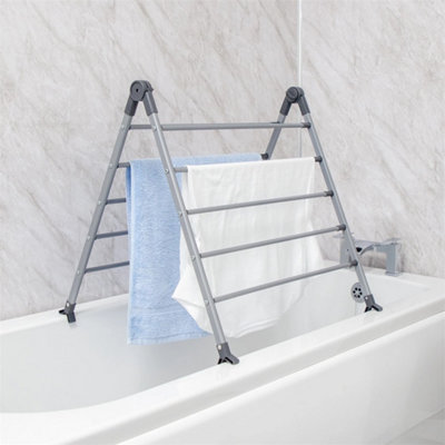 Grey Extendable Over Bath Clothes Airer For Small Homes from B&Q