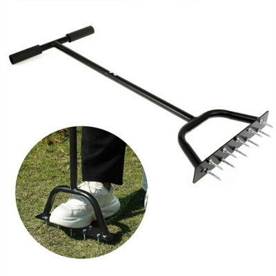  - Portable Steel Spike Lawn Aerator Garden Grass Tool