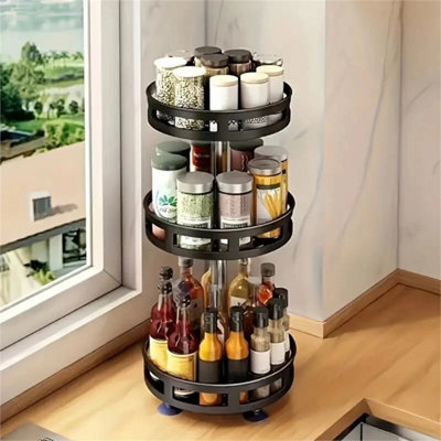 360 Rotating Spice Rack Seasoning Jar Storage Tray from B&Q