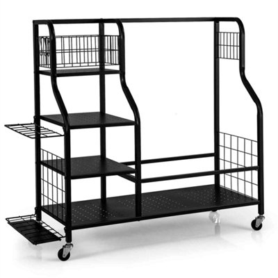 Black Golf Storage Rack With Detachable Club Side Stand